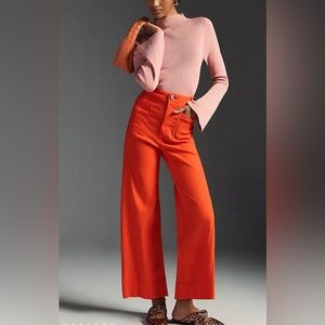 Anthropology Orange Collette wide leg. Size 26